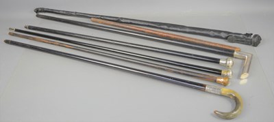 Lot 302 - A group of walking canes and sticks comprising...