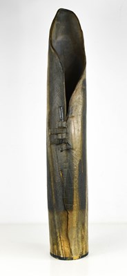 Lot 4 - A studio pottery vase of unusual form, signed...