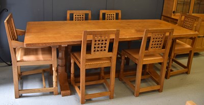 Lot 71 - A Robert 'Mouseman' Thompson oak dining table...