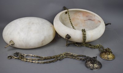 Lot 38 - A pair of Art Deco period marble ceiling...