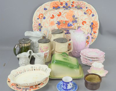 Lot 285 - A group of Victorian and later ceramics to...