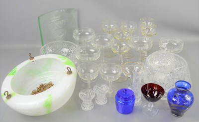 Lot 30 - A set of six mid-century wine glasses, five...