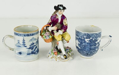 Lot 69 - Two 19th century blue and white coffee cans,...