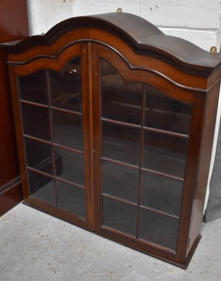 Lot 246 - An Edwardian mahogany wall display cabinet,...
