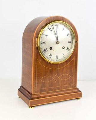 Lot 12 - An Edwardian mahogany domed mantle clock,...
