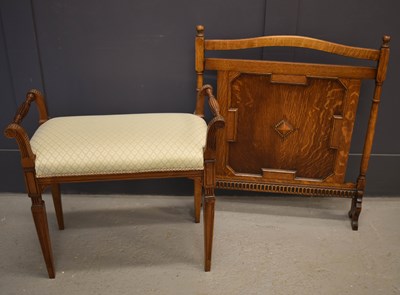 Lot 233 - A 1930s oak fire screen, together with a fine...