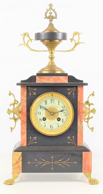 Lot 2 - A late 19th century French marble, slate and...
