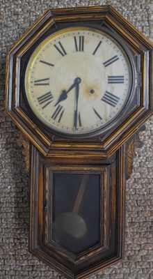 Lot 219A - An American Ansonia drop dial wall clock,...