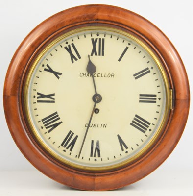 Lot 29 - A 19th century Irish mahogany cased fusee wall...