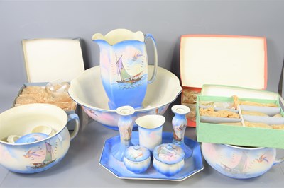 Lot 287 - A 1940s wash set with jug and bowl together...