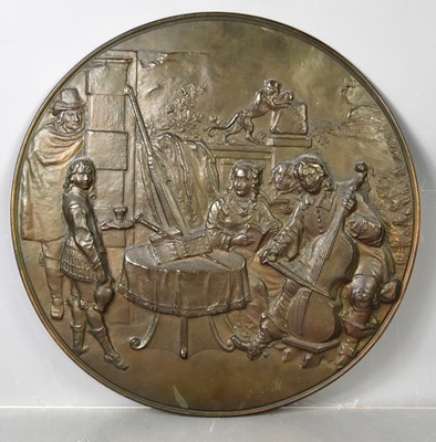 Lot 174 - A 19th century style metal work plaque...