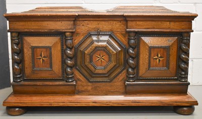 Lot 513 - A Dutch oak coffer, circa 1840, the break...