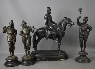 Lot 223 - A set of three metalware medieval style...