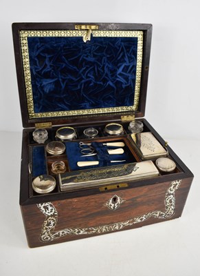 Lot 151 - A 19th century rosewood and mother of pearl...