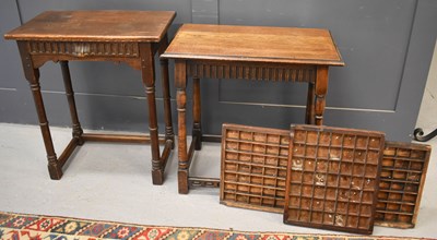 Lot 462 - Two oak 18th century style side tables, one...