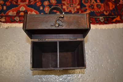 Lot 143 - A plywood wine carrier with strap handle to...