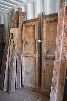 Lot 511 - A large door and frame, the two panel door,...