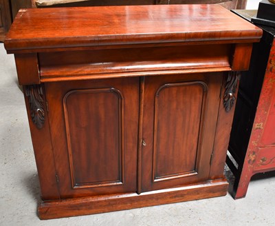 Lot 454 - A Victorian mahogany sideboard, with frieze...