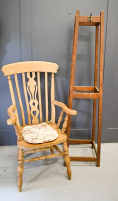 Lot 479 - A pine kitchen armchair together with a 1960s...