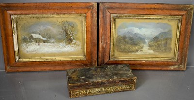 Lot 409 - A pair of gouache landscape paintings,...
