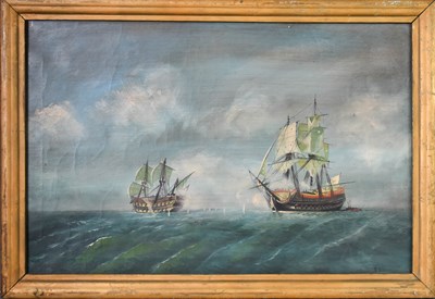 Lot 424 - A 19th century oil on canvas, depicting...