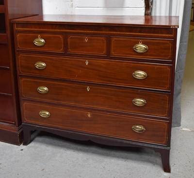 Lot 509 - A 19th century mahogany chest of drawers, with...