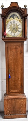 Lot 69 - A late 18th century oak longcase clock by...