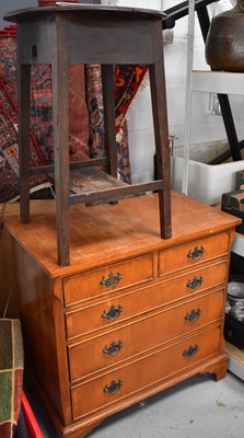 Lot 466 - A 1940s cricket table together with a small...