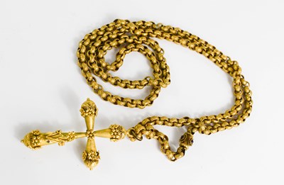 Lot 44 - A French 19th century gilt metal cruciform...
