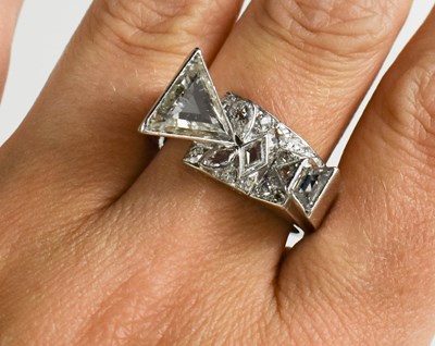 Lot 64 - A contemporary 18ct white gold and diamond...