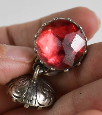 Lot 92 - A Georgian white metal and pink paste foil...