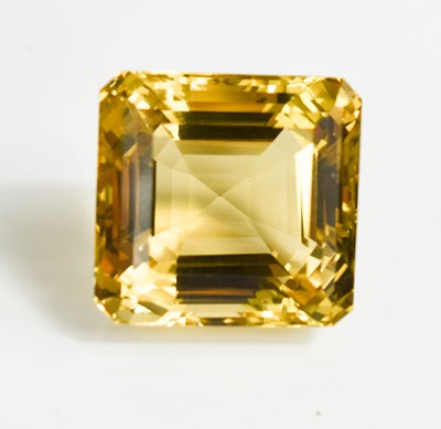Lot 39 - A large loose asscher cut citrine 24g, 30 by...