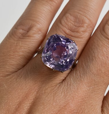 Lot 52 - A white metal (likely platinum) and pale lilac...