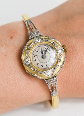 Lot 11 - An 18ct gold and diamond ladies cocktail watch,...