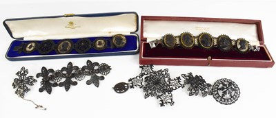 Lot 87 - Two Victorian profile portrait bracelets, one...