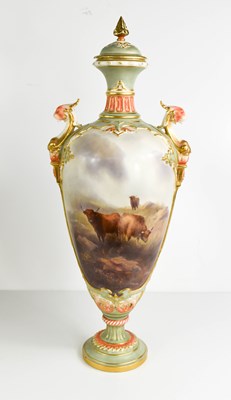 Lot 497 - A Royal Worcester vase and cover by John...