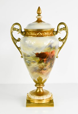 Lot 494 - A Royal Worcester vase and cover by John...