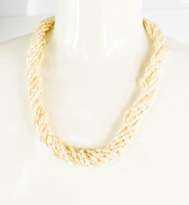 Lot 109 - A ten strand freshwater pearl necklace with...