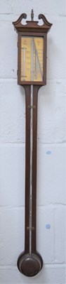 Lot 319 - A 20th century mahogany stick barometer