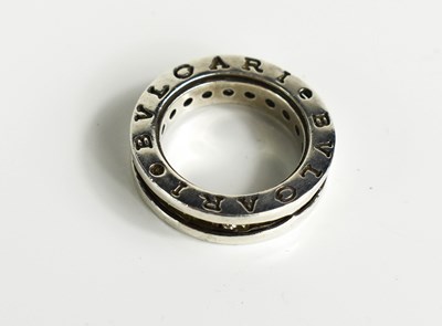 Lot 3 - A silver and white topaz Bulgari eternity ring,...