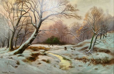 Lot 523 - Malcolm Fraser (1868-1949): Sheep in winter...