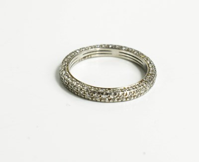 Lot 46 - An 18ct white gold and diamond ring, set with...