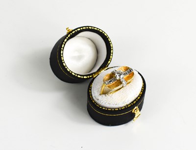Lot 35a - An 18ct gold [tested as] and diamond designer...