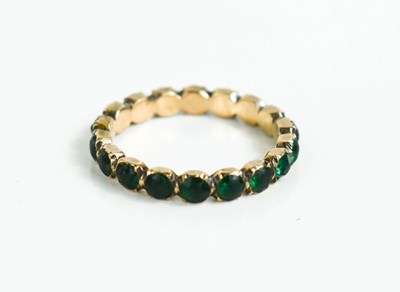 Lot 14 - A Georgian yellow metal and green paste set...