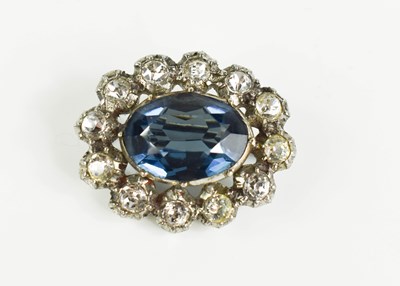 Lot 4 - A silver and paste set brooch, hallmarked...
