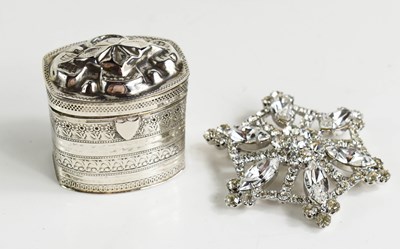 Lot 145 - A Continental silver trinket box, possibly...