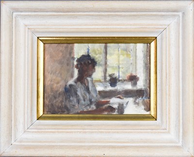 Lot 458 - Bernard Dunstan RA (b.1920): interior scene of...