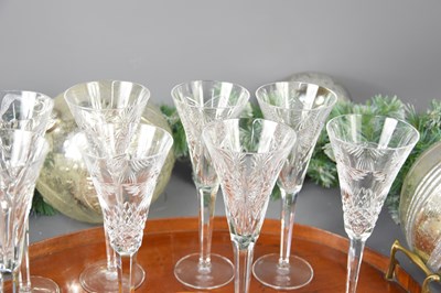 Lot 128 - Eight Waterford Millenium trumpet flutes in...