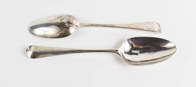 Lot 304 - A pair of early George III serving spoons in...