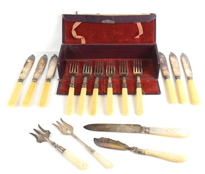 Lot 8 - Two silver toasting forks together with two...